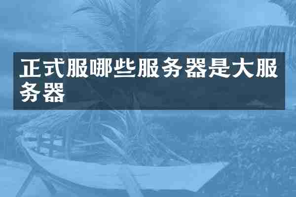 正式服哪些服务器是大服务器