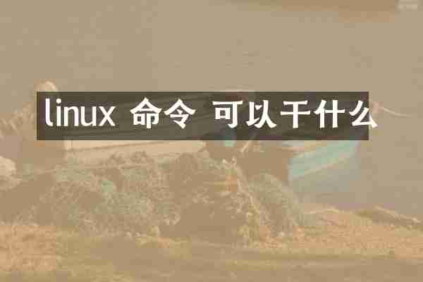 linux 命令 可以干什么