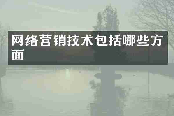 网络营销技术包括哪些方面