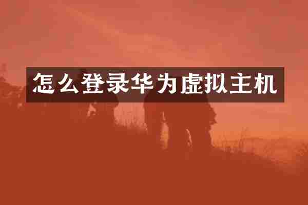 怎么登录华为虚拟主机