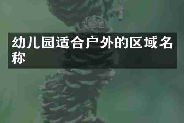 幼儿园适合户外的区域名称