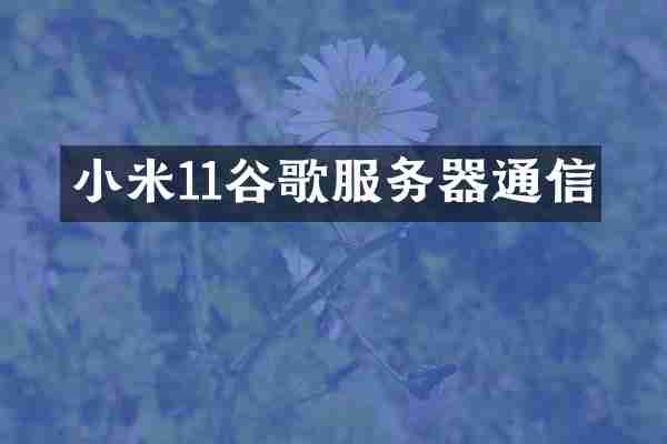 小米11谷歌服务器通信