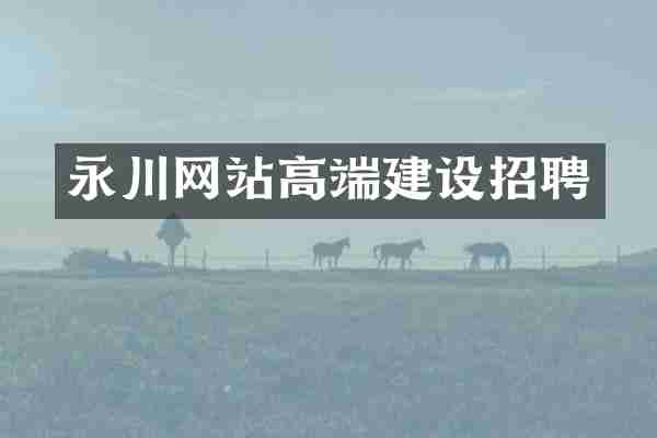 永川网站高端建设招聘