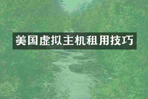 美国虚拟主机租用技巧