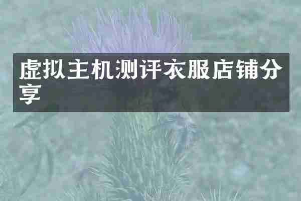 虚拟主机测评衣服店铺分享