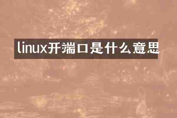 linux开端口是什么意思