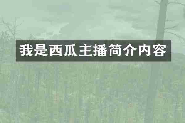 我是西瓜主播简介内容
