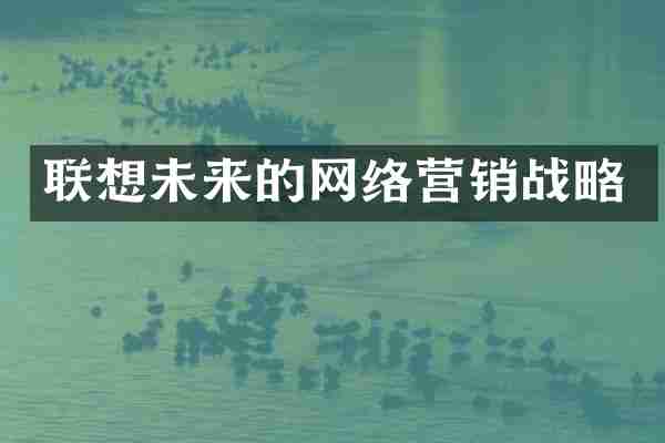 联想未来的网络营销战略