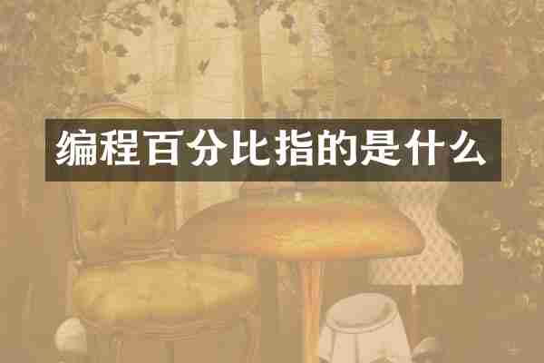 编程百分比指的是什么