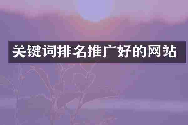 关键词排名推广好的网站