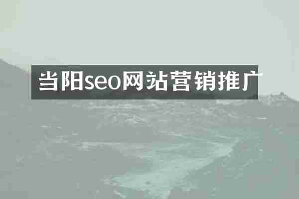 当阳seo网站营销推广