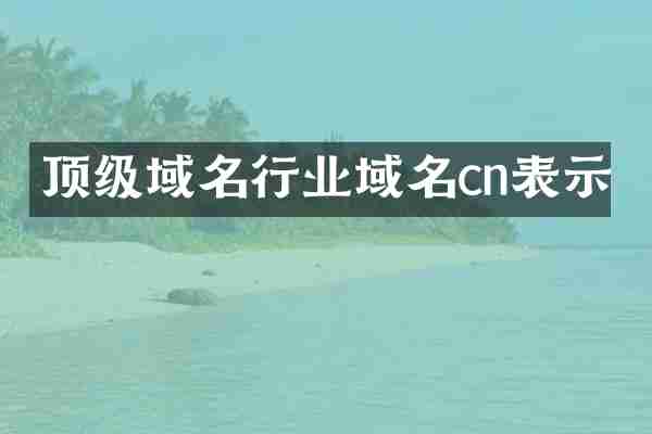 顶级域名行业域名cn表示