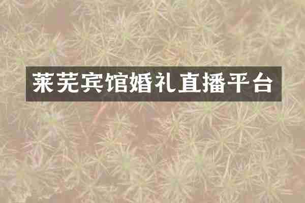 莱芜宾馆婚礼直播平台
