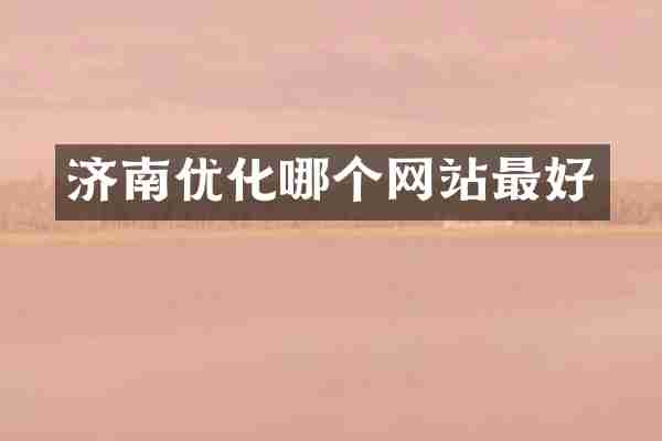 济南优化哪个网站最好