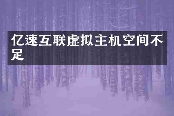 亿速互联虚拟主机空间不足
