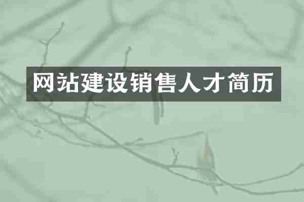网站建设销售人才简历