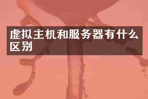 虚拟主机和服务器有什么区别