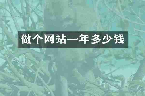 做个网站一年多少钱