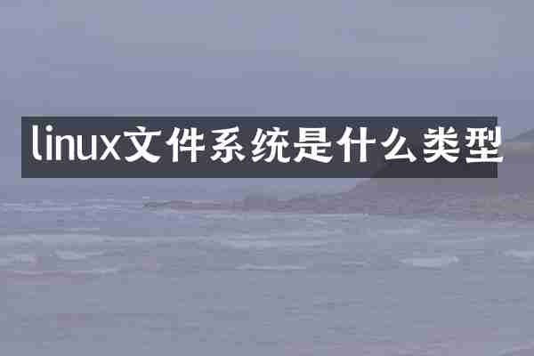 linux文件系统是什么类型
