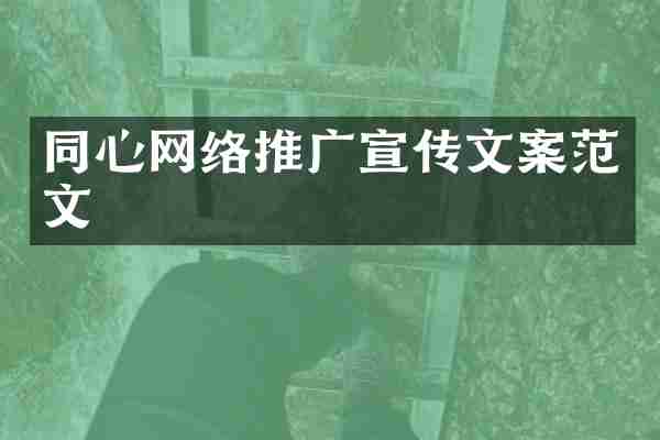同心网络推广宣传文案范文