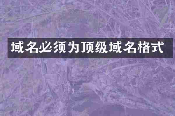 域名必须为顶级域名格式
