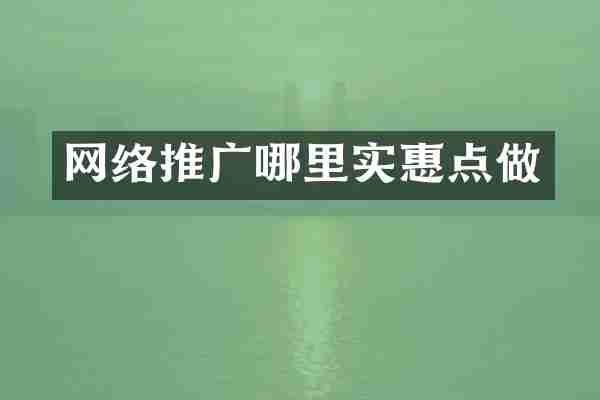 网络推广哪里实惠点做