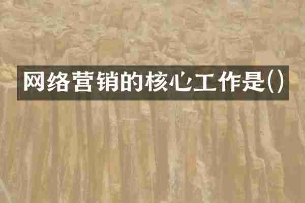 网络营销的核心工作是()