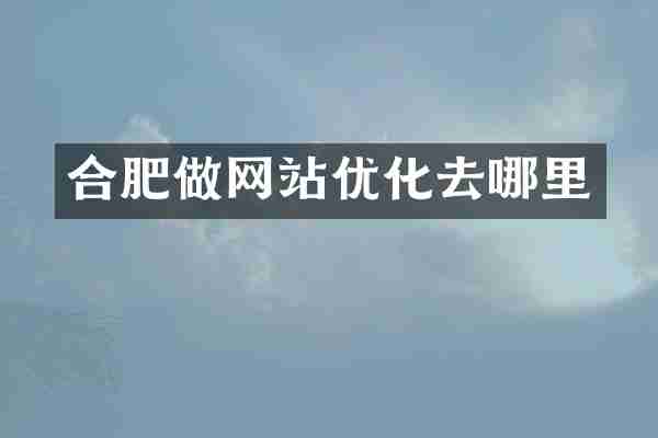 合肥做网站优化去哪里