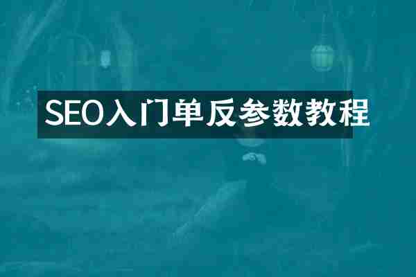 SEO入门单反参数教程