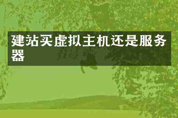 建站买虚拟主机还是服务器