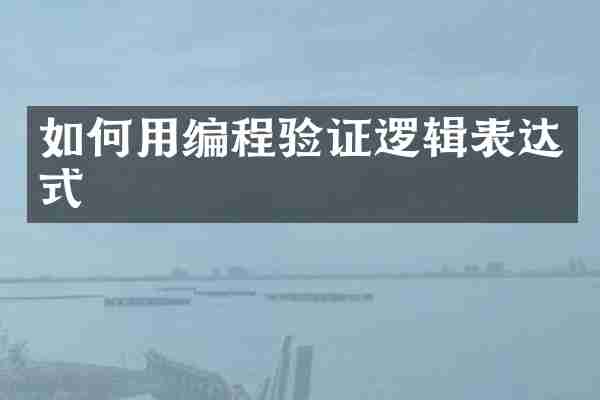 如何用编程验证逻辑表达式