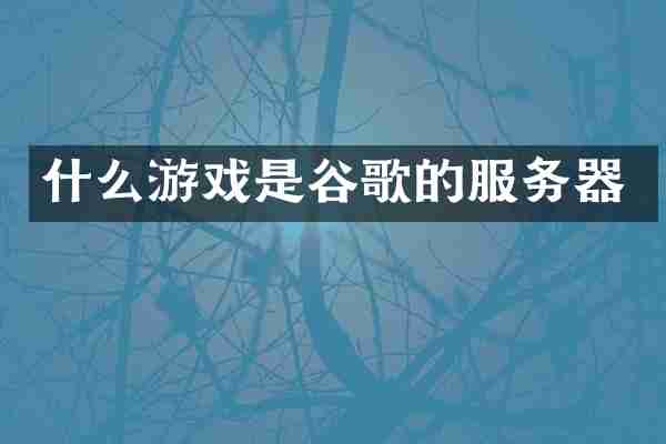 什么游戏是谷歌的服务器