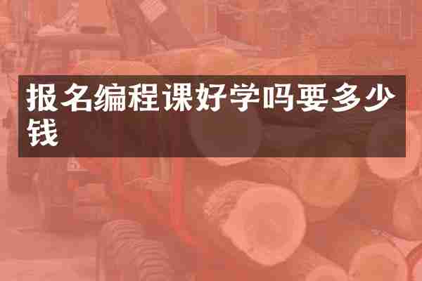 报名编程课好学吗要多少钱