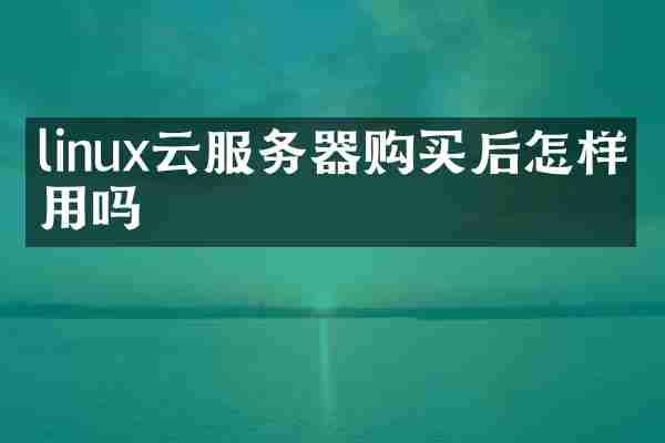 linux云服务器购买后怎样使用吗