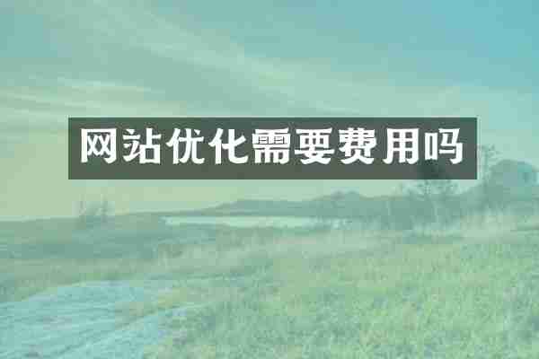 网站优化需要费用吗
