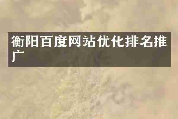 衡阳百度网站优化排名推广