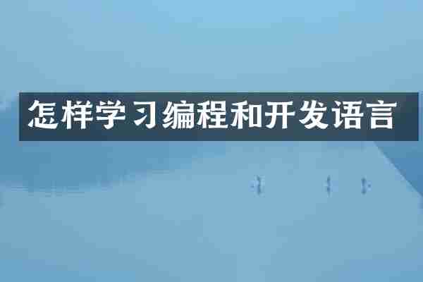 怎样学习编程和开发语言