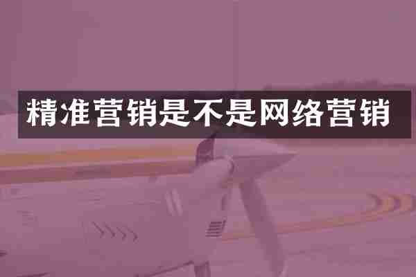 精准营销是不是网络营销