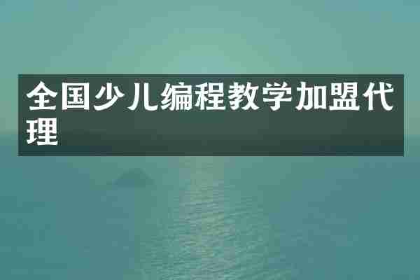 全国少儿编程教学加盟代理