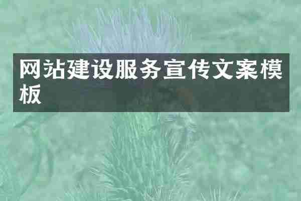 网站建设服务宣传文案模板