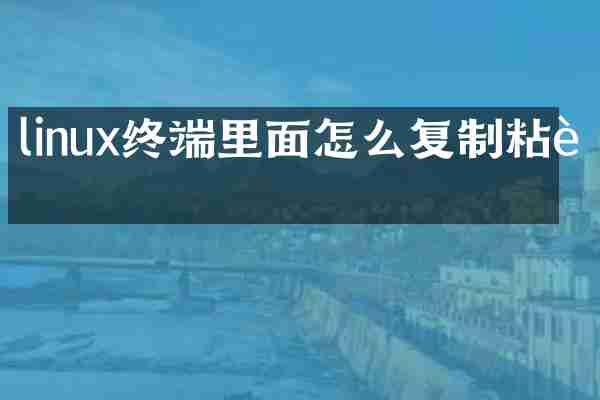 linux终端里面怎么复制粘贴