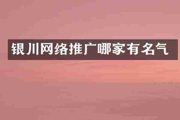 银川网络推广哪家有名气