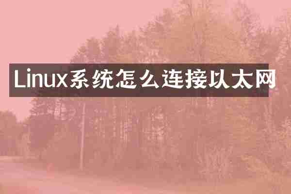 Linux系统怎么连接以太网