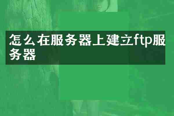 怎么在服务器上建立ftp服务器