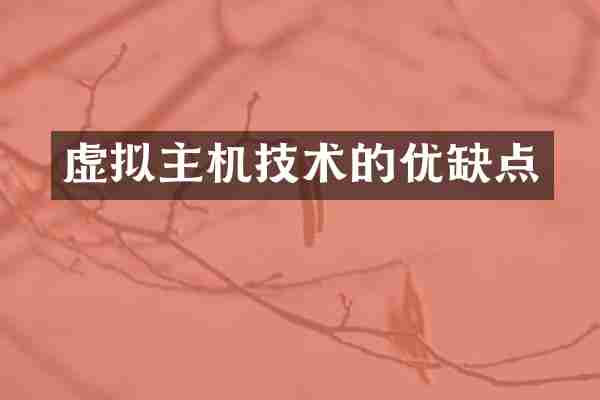 虚拟主机技术的优缺点