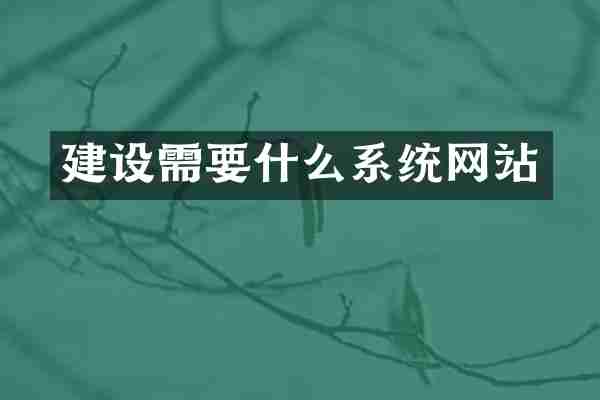 建设需要什么系统网站