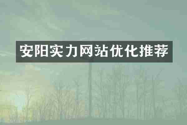 安阳实力网站优化推荐