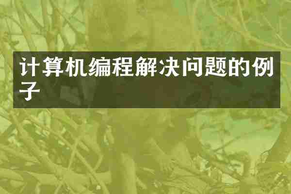 计算机编程解决问题的例子