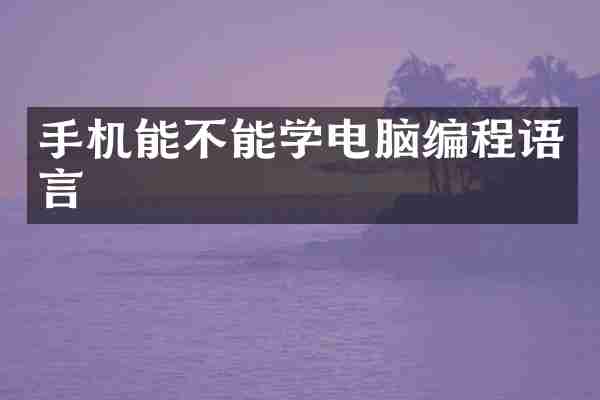 手机能不能学电脑编程语言