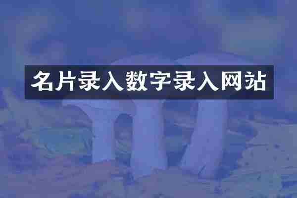 名片录入数字录入网站